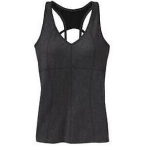 Athleta Equator Racerback Tank Top Heather Gray Shelf Bra  Women's Small
